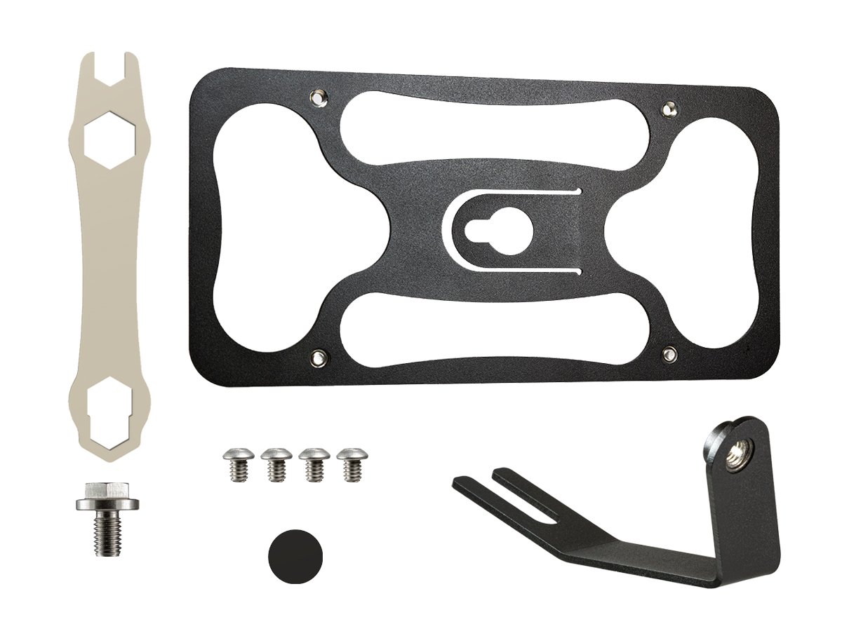 Parts list for The Platypus License Plate Mount for 2015-2022 Jeep Renegade Trailhawk