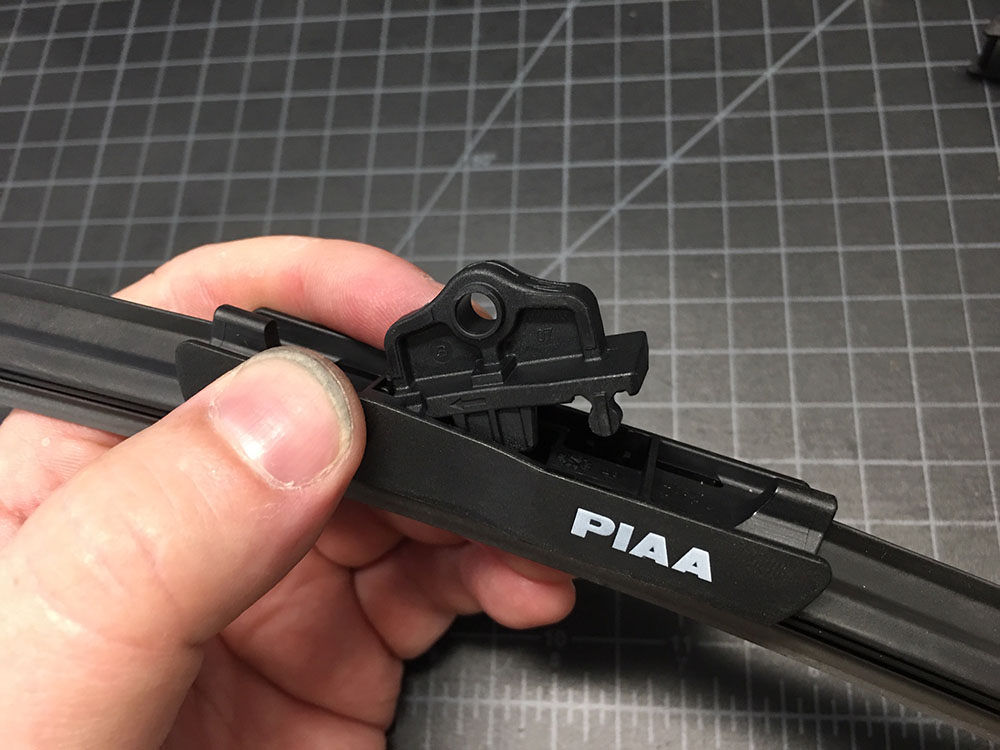 Installing the M clip onto the PIAA wiper blade