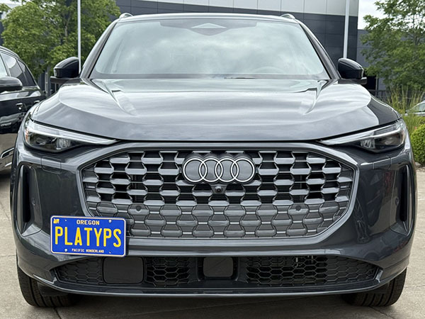 A 3rd Gen Audi Q5 with a CravenSpeed Platypus License Plate Mount