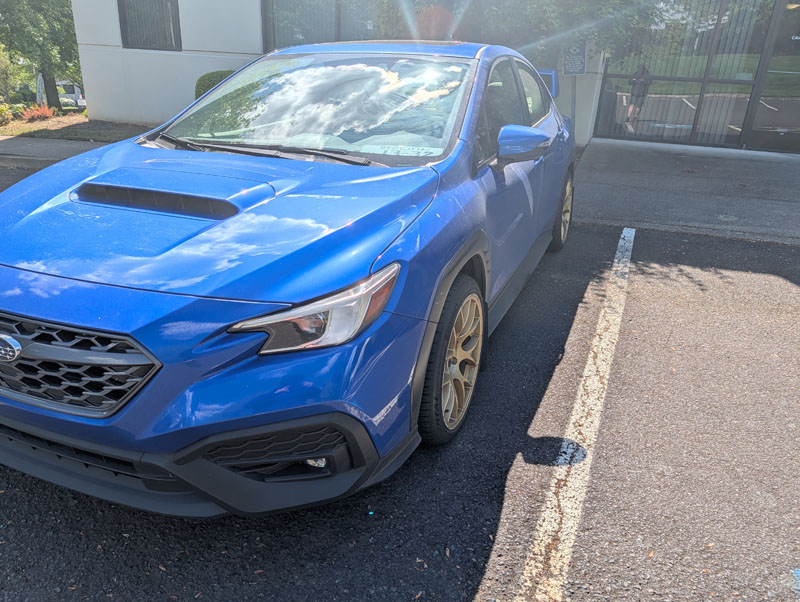 3/4 view of the car, further demonstrating the lack of visibility